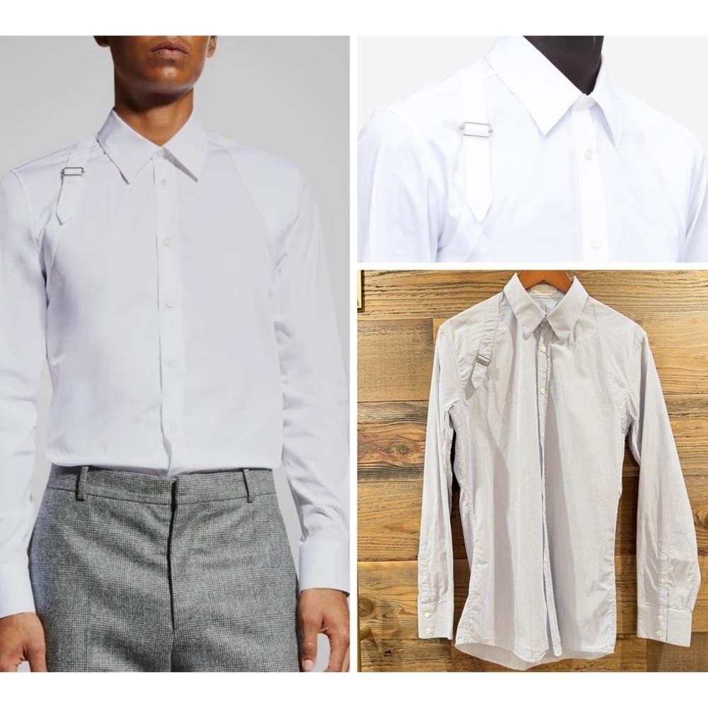 Alexander McQueen White Casual Harness Button Down Shirt VGUC